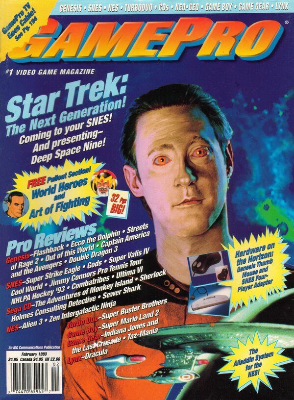 GamePro 043 (Feb 1993) Star Trek   The Next Generation cover